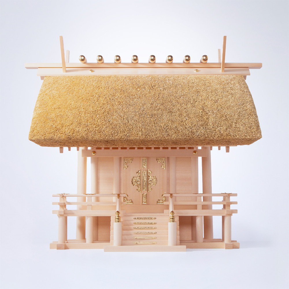神棚 茅葺一社宮 国民神殿型 大 穂黄金〈KH-1〉
