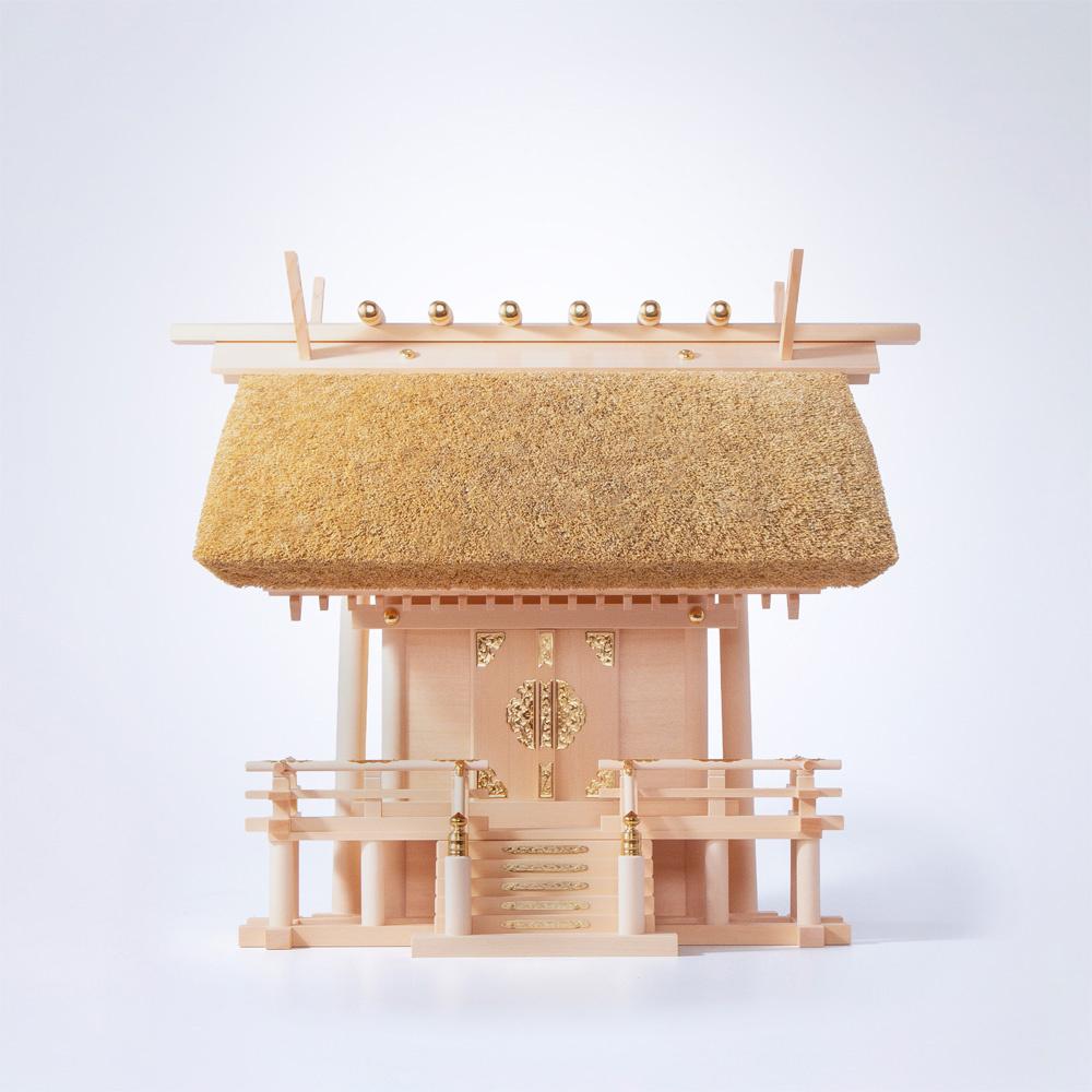 神棚 茅葺一社宮 国民神殿型 大 穂黄金〈KH-2〉