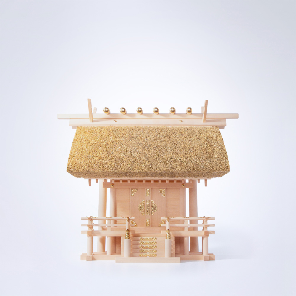 神棚 茅葺一社宮 国民神殿型 大 穂黄金〈KH-3〉