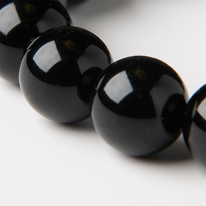 ブレスレット 水入り水晶+ブラックカルセドニー