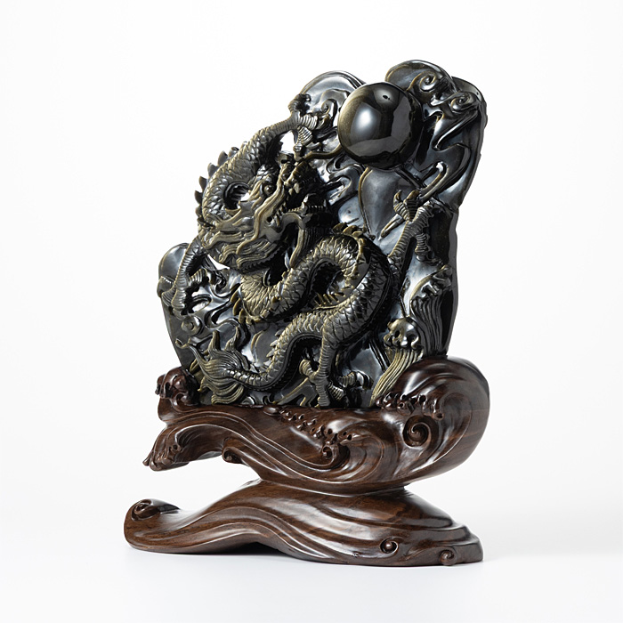 彫刻 龍 （ゴールデンオブシディアン）