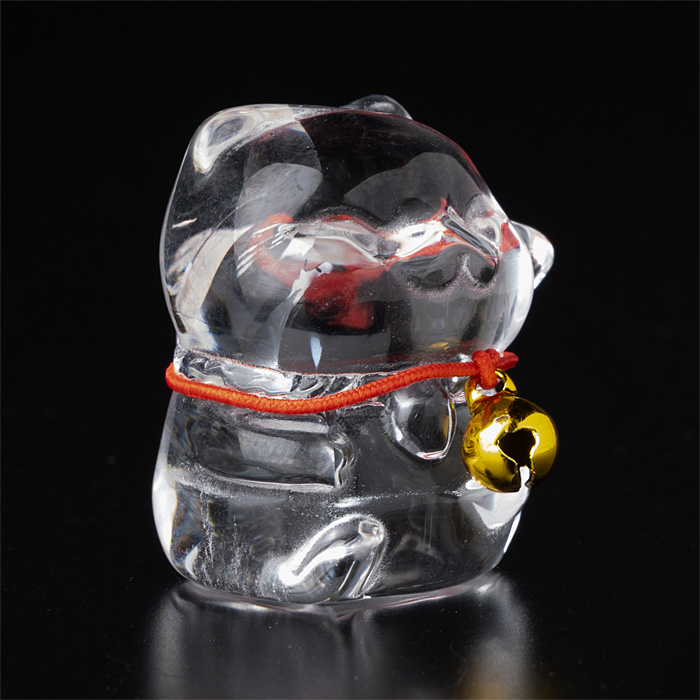 水晶彫刻 招き猫