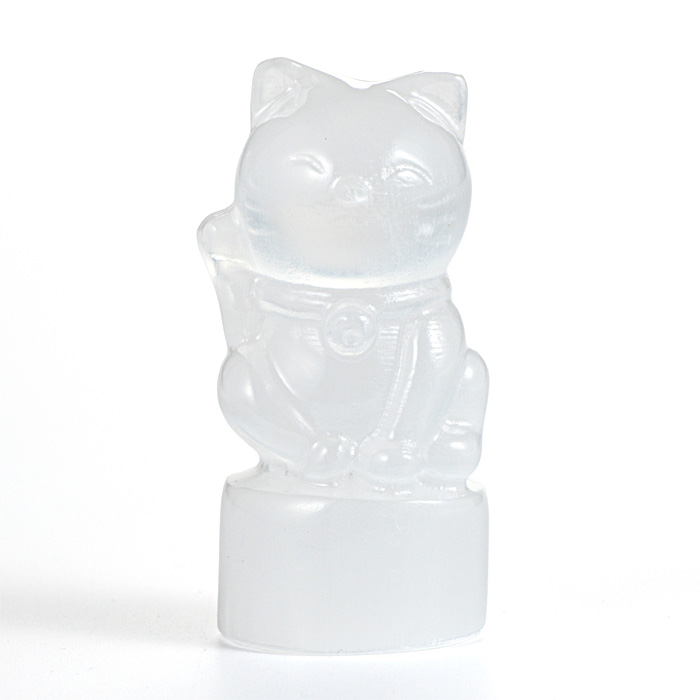 水晶彫刻 招き猫