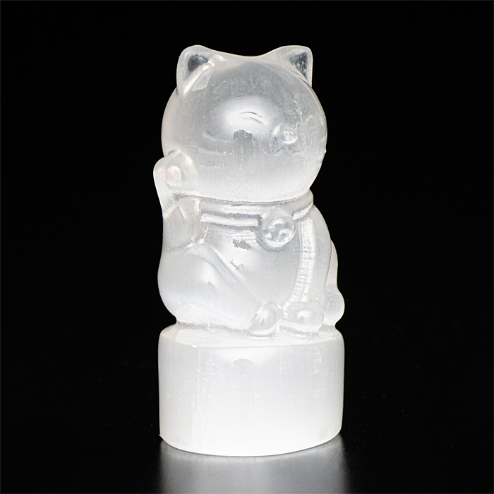 水晶彫刻 招き猫
