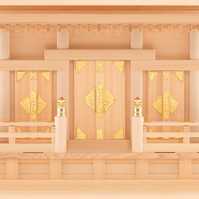 神棚 箱組三社宮 板葺 B型 中〈F-7〉