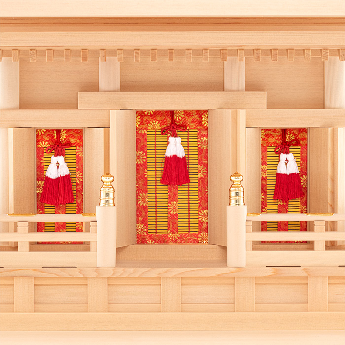 神棚 箱組三社宮 板葺 B型 中〈F-7〉
