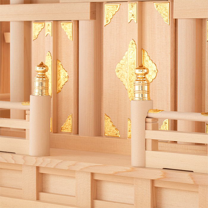 神棚 箱組三社宮 板葺 B型 中〈F-7〉