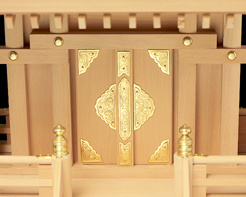 神棚 桧皮葺一社宮 正殿型〈H-2〉(上金具付き) No.1