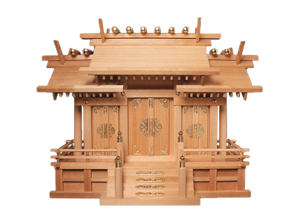 神棚 板葺屋根違い三社宮(小)〈I-5〉(赤スプルス製) No.1