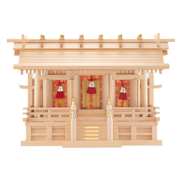 神棚 板葺三社宮 通し屋根 中〈I-7〉
