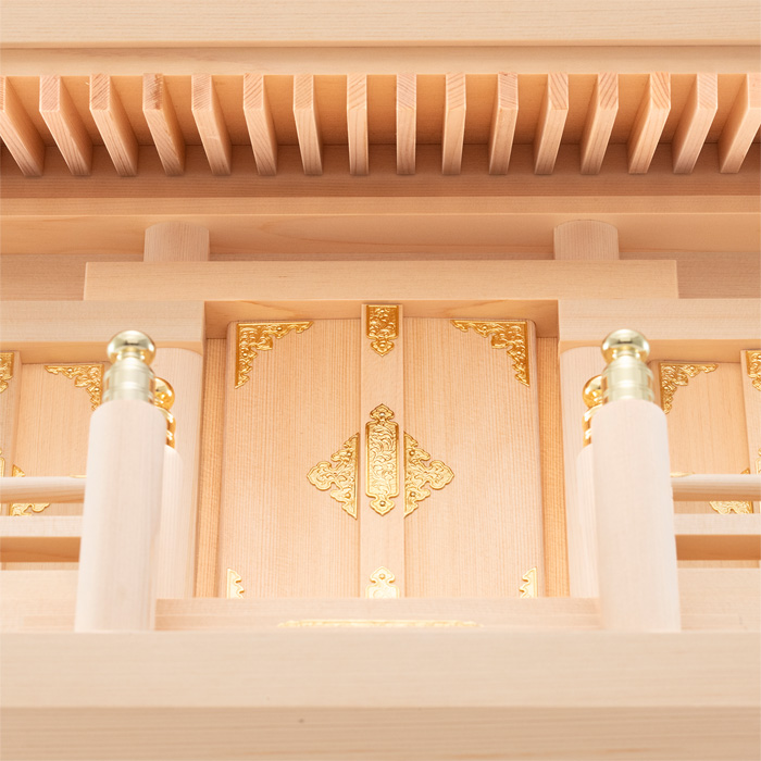 神棚 板葺三社宮 通し屋根 中〈I-7〉