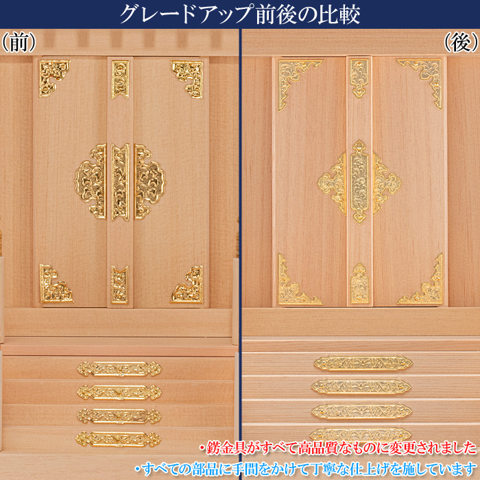 神棚 茅葺一社宮 C型 中〈K-10〉 グレードアップ前後比較