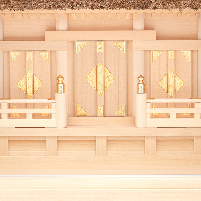 神棚 箱組三社宮 茅葺 A型 中〈K-26〉