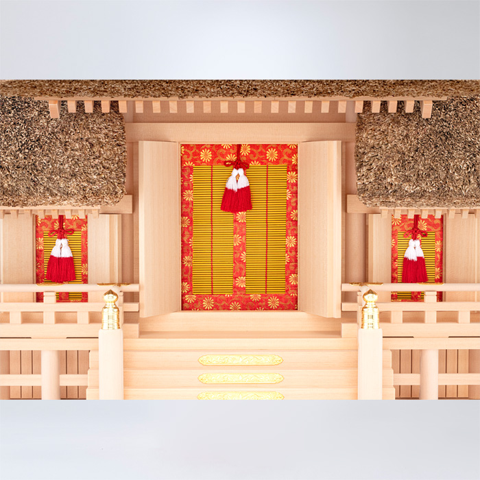 神棚 茅葺三社宮 屋根違 大〈K-4〉