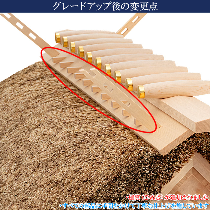 神棚 茅葺三社宮 A型 大〈K-5〉 グレードアップ前後比較