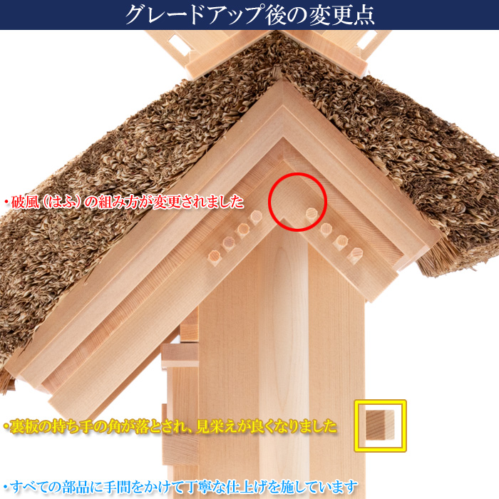 神棚 茅葺一社宮 正殿型 小 低〈K-9'〉