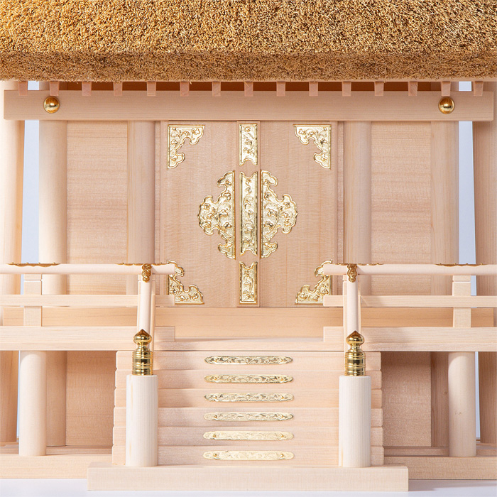 神棚 茅葺一社宮 国民神殿型 大 穂黄金〈KH-1〉