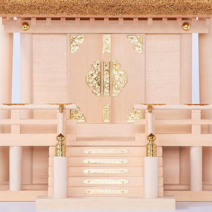 神棚 茅葺一社宮 国民神殿型 中 穂黄金〈KH-2〉