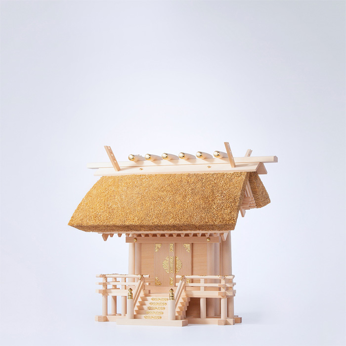 神棚 茅葺一社宮 国民神殿型 小 穂黄金〈KH-3〉
