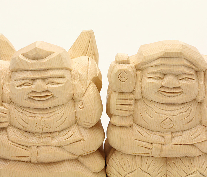 えびす様・大黒様 二福神像(上彫3寸5分)