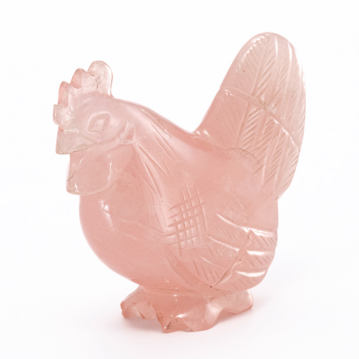 甲府彫刻 トリ (ローズクォーツ)