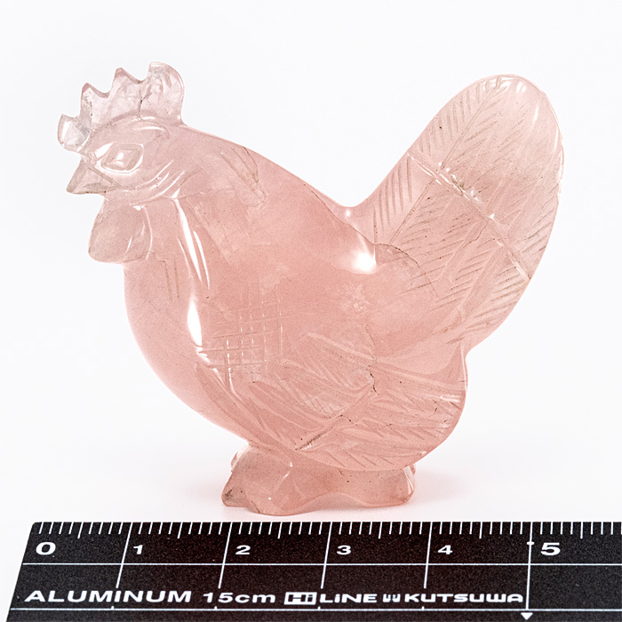 甲府彫刻 トリ (ローズクォーツ)