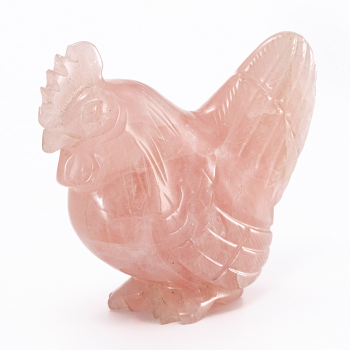 甲府彫刻 トリ (ローズクォーツ)
