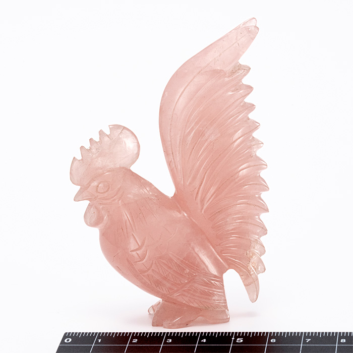 甲府彫刻 トリ (ローズクォーツ)