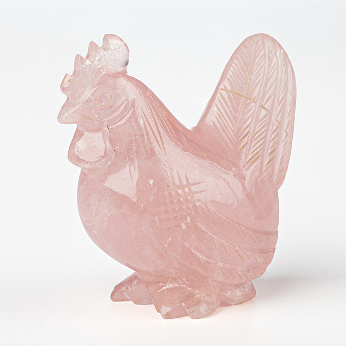 甲府彫刻 トリ (ローズクォーツ)