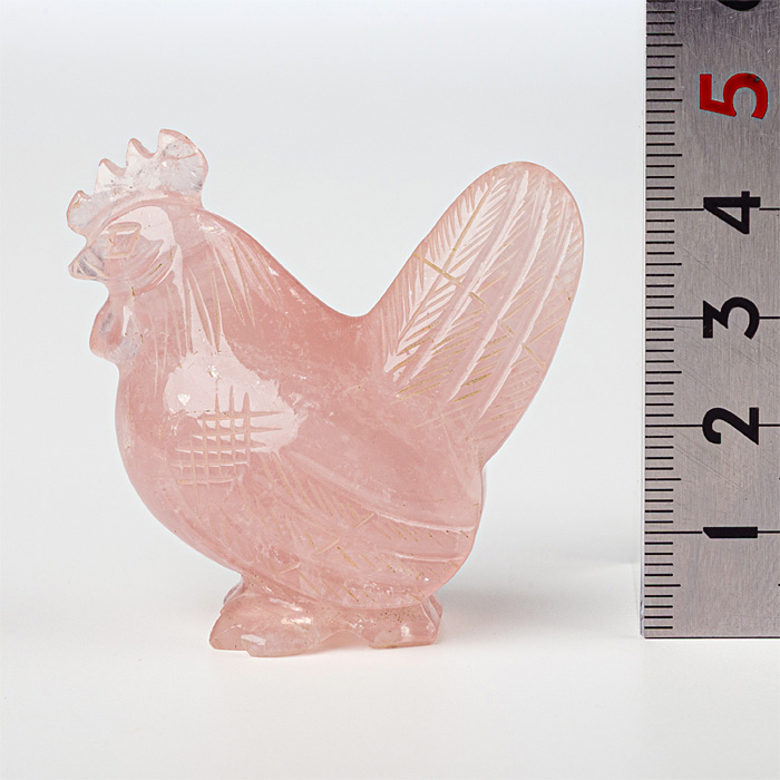 甲府彫刻 トリ (ローズクォーツ)
