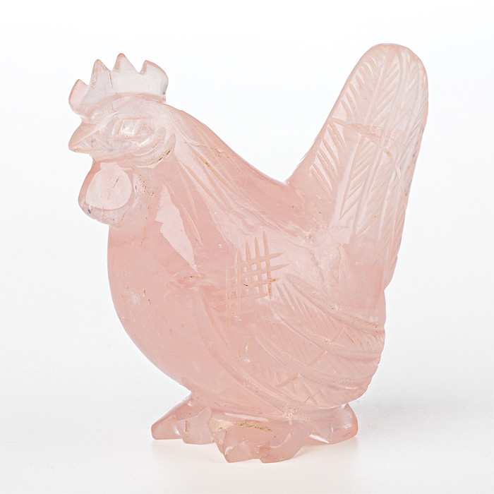 甲府彫刻 トリ (ローズクォーツ)