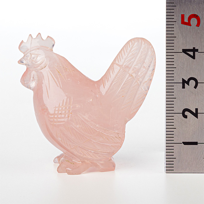 甲府彫刻 トリ (ローズクォーツ)