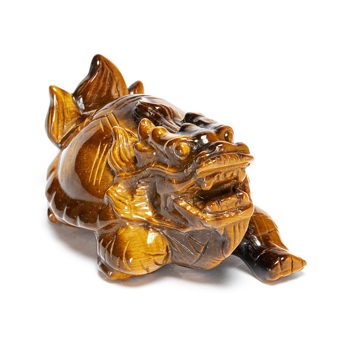 彫刻 龍亀（ロングイ） （タイガーアイ）