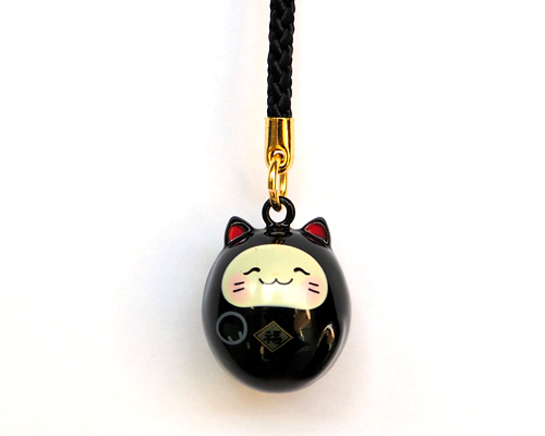 福音鈴 招き猫 (漆黒色)