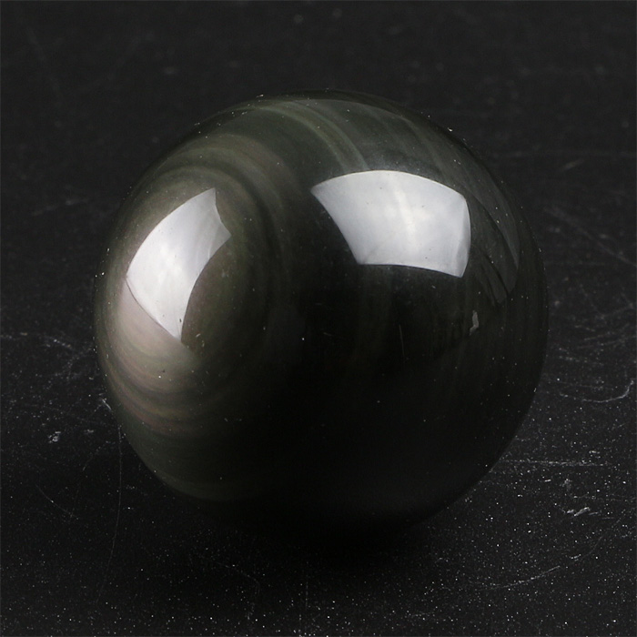 丸玉 レインボーオブシディアン