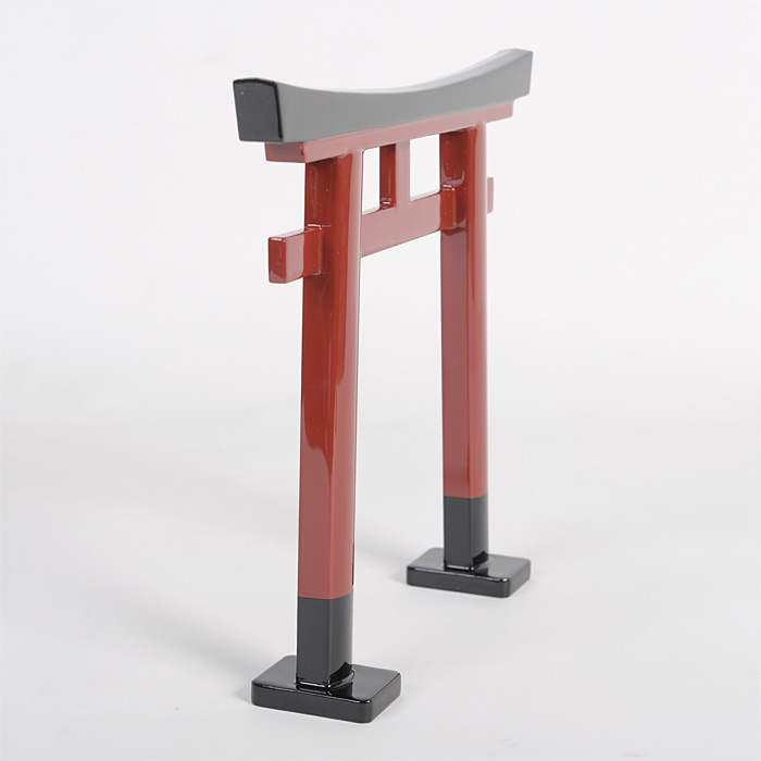 【アウトレット】 鳥居 木製朱塗 玉垣無 6寸