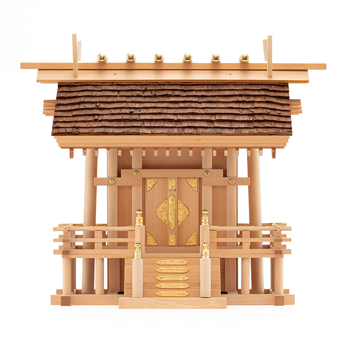 【アウトレット】 神棚 桧皮葺一社宮 中〈H-2〉