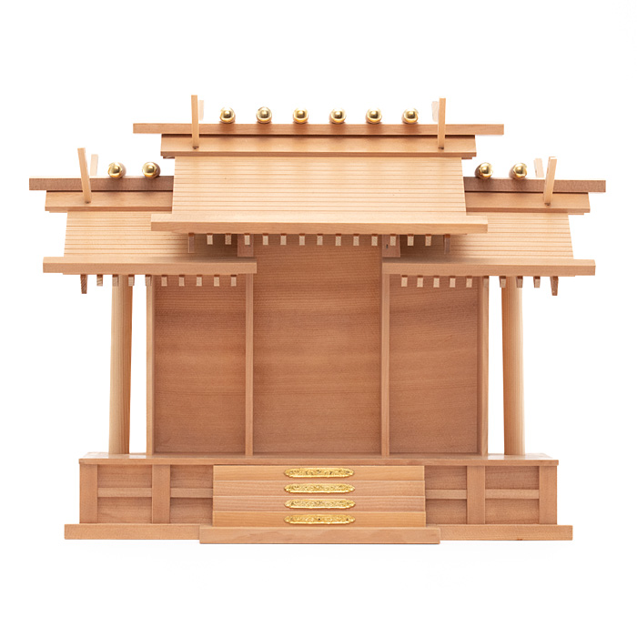 【アウトレット】 神棚 板葺三社宮 屋根違 中〈I-5〉