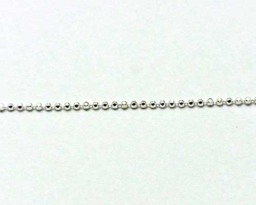 ペンダントトップ用 カットボールチェーン（アジャスター付き） シルバー イタリア製 長約400mm×φ1.2mm No.7