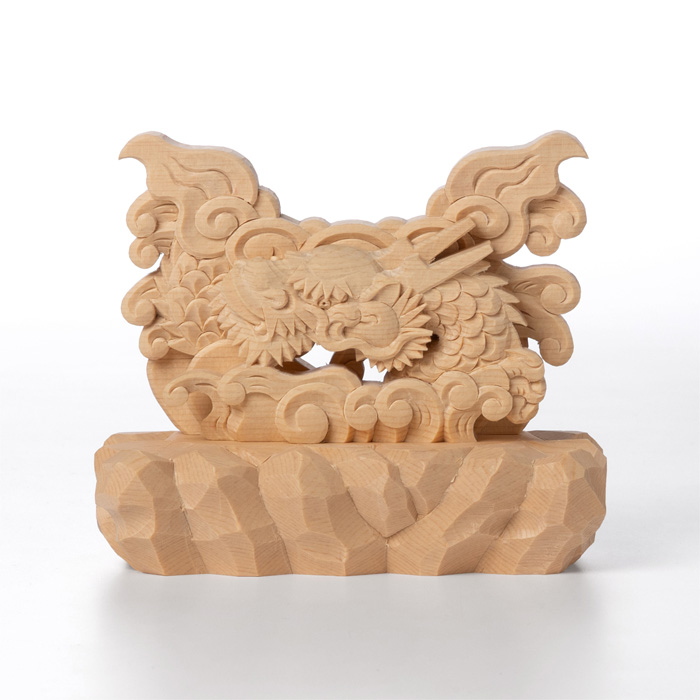 龍上彫神鏡台（木曽桧製）2寸5分用