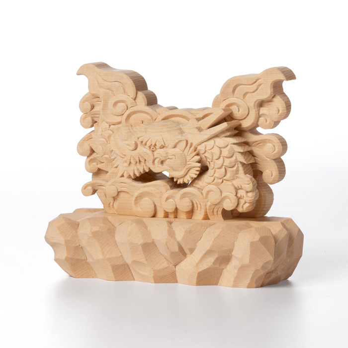 龍上彫神鏡台（木曽桧製）2寸5分用