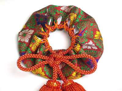 御霊代鏡　錦袋　2寸5分