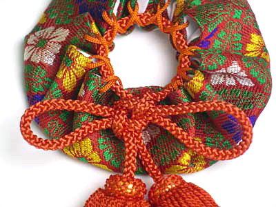 御霊代鏡　錦袋　2寸5分