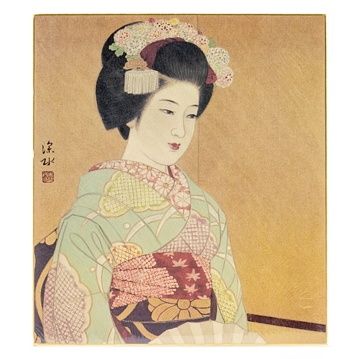 和風飾り絵 色紙