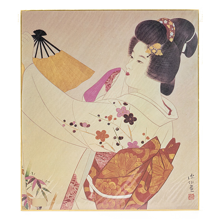 和風飾り絵 色紙