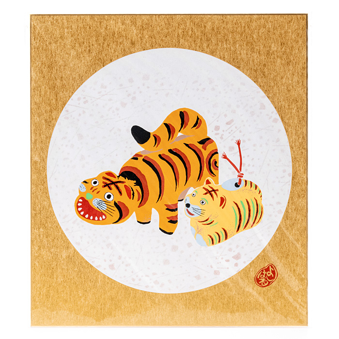 和風飾り絵 干支色紙