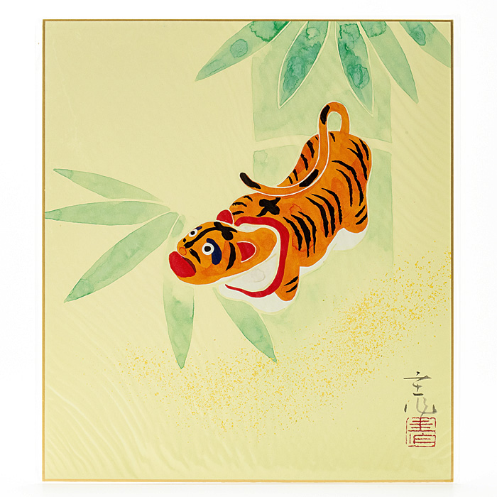 和風飾り絵 干支色紙