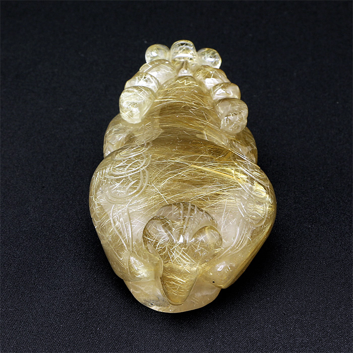 水晶彫刻 貔貅（ヒキュウ） （ルチルクォーツ）